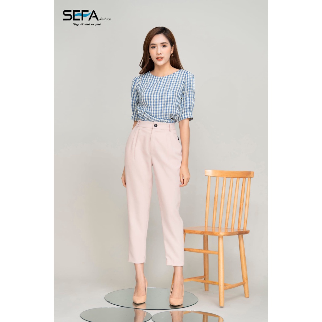 Quần baggy nữ SEFA cạp cao túi chéo SFQ205