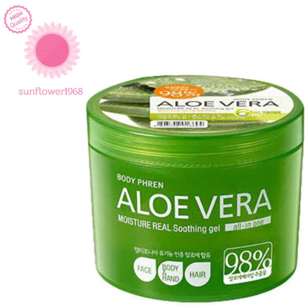 [Hàng mới về] Gel dưỡng ẩm Kwailnara 98% Aloe Vera Moisture Real Soothing dành cho mặt cơ thể tay và tóc 500ml [sunflower1968]