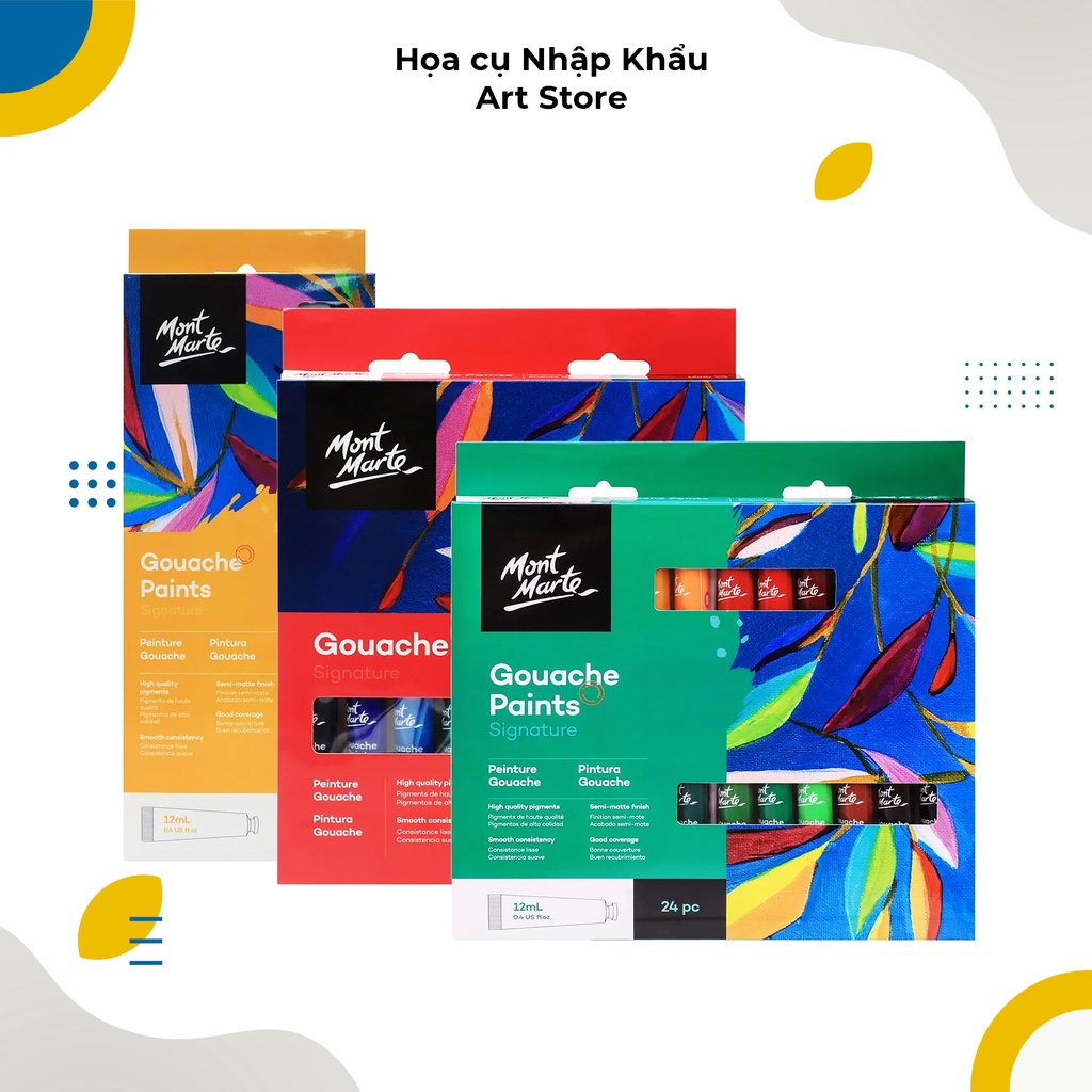 Màu Gouache Mont Marte 12/18/24 tuýp 12ml