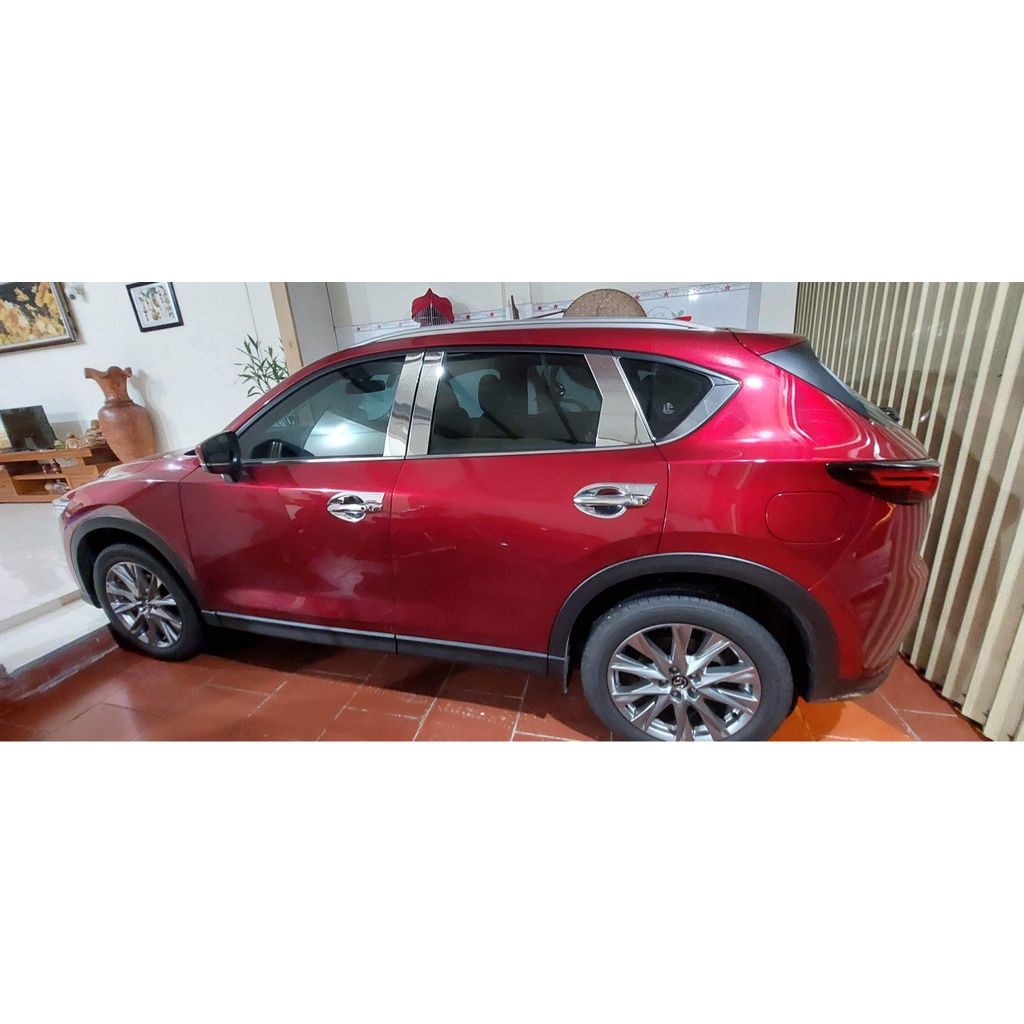 Ốp trụ cửa xe MAZDA CX5 2023 - 2018 HÀNG INNOX SÁNG BÓNG