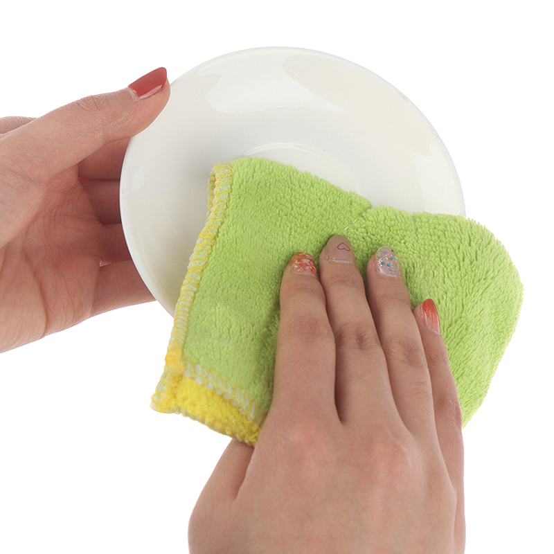 [extremewellknownsuper]Anti-greasy Microfiber Wash Cloth Dishcloth Clean Towel Kitchen Cleaning Cloth