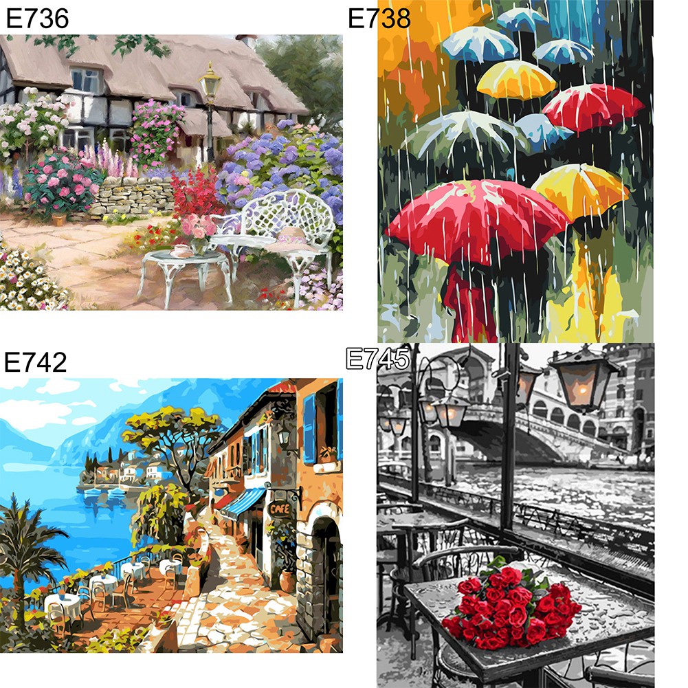 Bộ Tranh Sơn Dầu Diy Hình Phong Cảnh Nhiều Màu Sắc | BigBuy360 - bigbuy360.vn