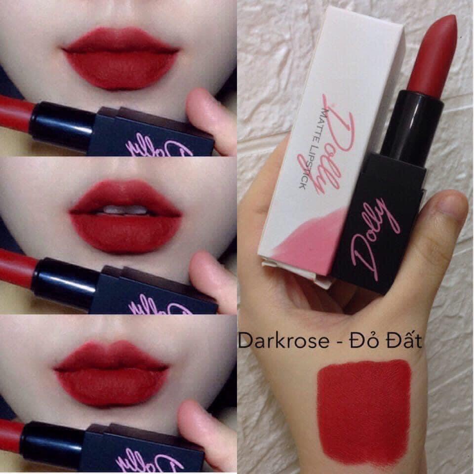 New!!!  Son Sáp Phủ Phấn Dolly Không Chì Màu Đỏ Đất