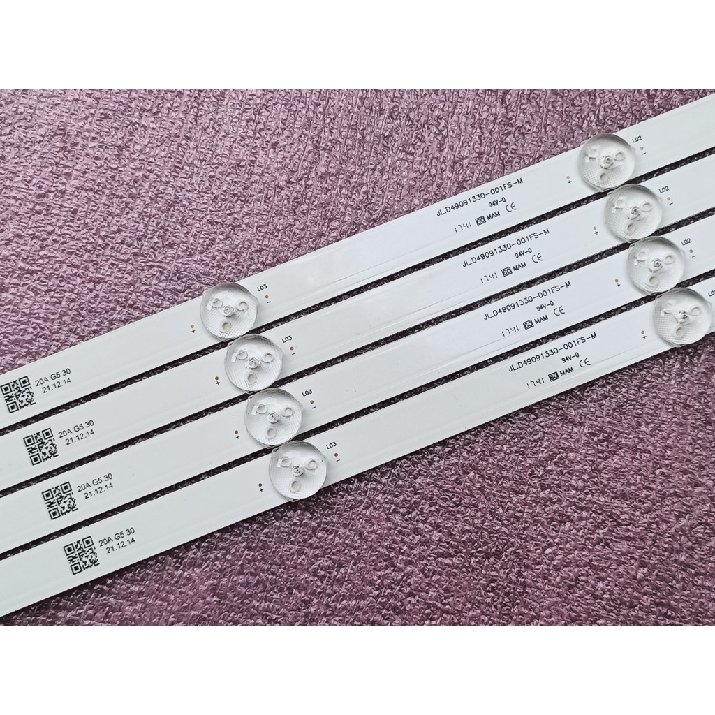 THANH LED TIVI LG 49UK6340PTF 49UK6320 49LK5700 JL.D49091330-001FS-M MỚI 100%,BỘ 4 THANH MỖI THANH 9 BÓNG 3V, DÀI 96,5cm