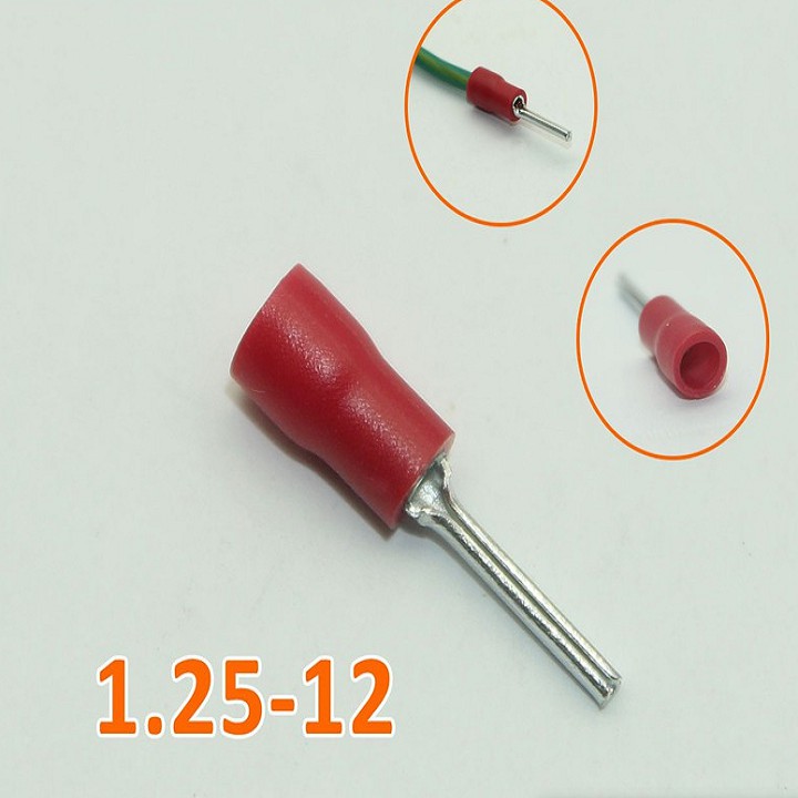 Đầu cos pin đặc tròn PTV 1.25-12; PTV 2.5-12; PTV 5.5-13 Túi 100