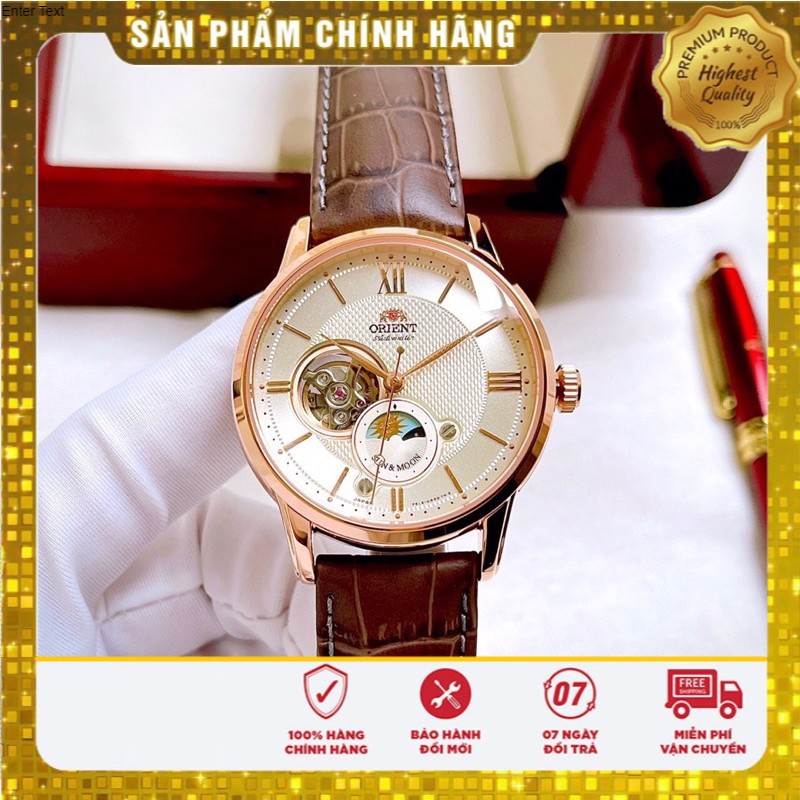 Đồng hồ nam Automatic Orient Sun and Moon gen 4 Vàng hồng - Cam kết chính hãng - Bảo hành 1 năm