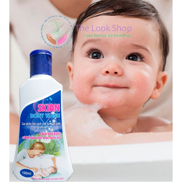 Sữa rửa mặt và làm sạch cơ thể dịu nhẹ Skian Body Wash- Làm sạch da nhạy cảm và da em bé