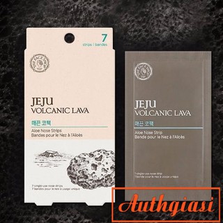 Hộp mặt nạ TFS Jeju Volcanic Lava Aloe Nose Strips lột mụn đầu đen, thanh lọc da vùng mũi