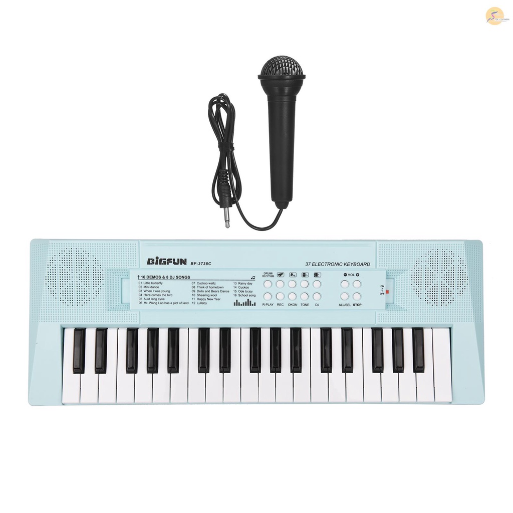 Đàn Piano Điện Tử 37 Phím Mini Màu Xanh Dương Cho Bé