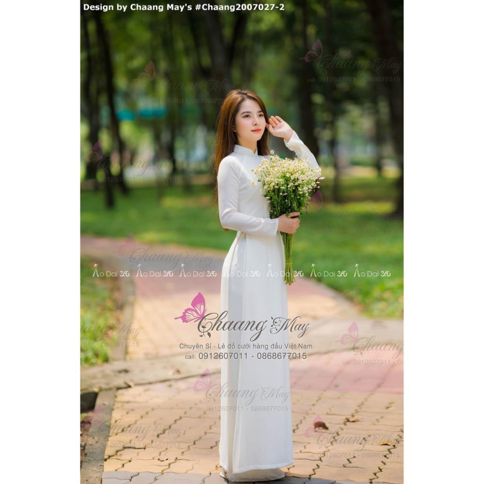 Áo dài trắng 4 tà truyền thống may sẵn vải lụa mịn cao cấp nữ học sinh đi học mặc lễ tết đẹp ADC457 | BigBuy360 - bigbuy360.vn