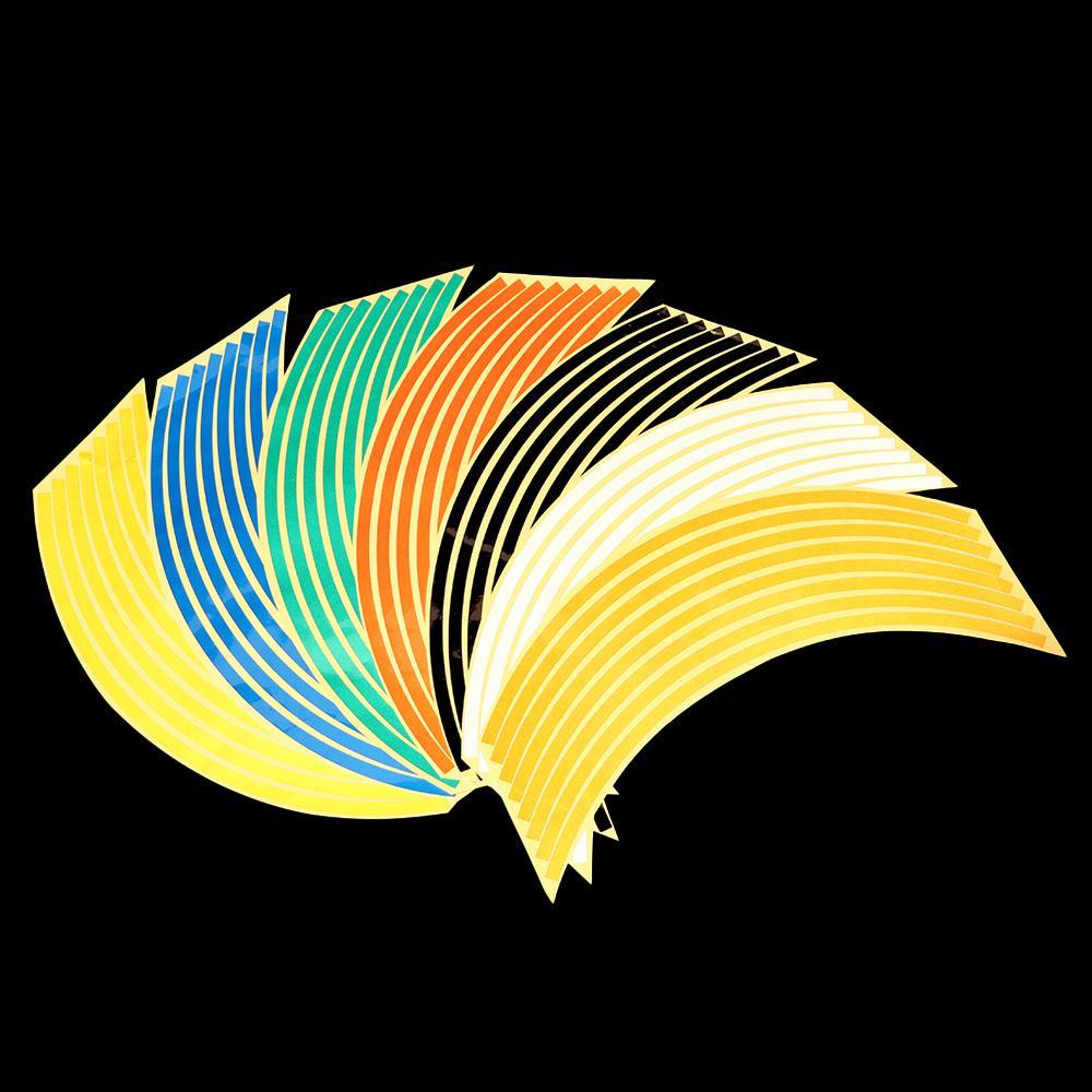 MYRONGVN 1 Bộ Miếng Dán Trang Trí Trục Bánh Xe Hơi 18 inch Hiệu Ứng Phản Quang Dễ Sử Dụng