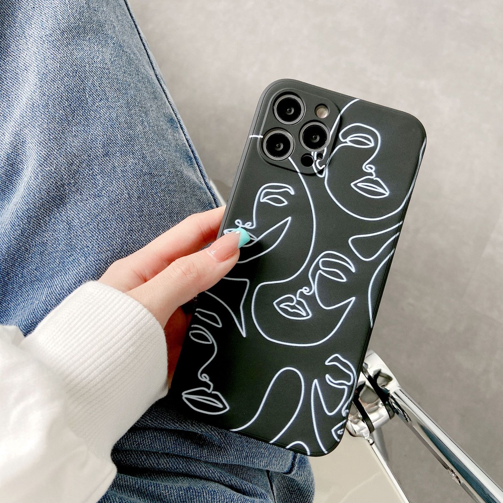 Ốp Điện Thoại iphone Họa Tiết Hình Mặt Người Trừu Tượng Thời Trang ốp lưng Iphone 13 12 11 Pro Max X Xs Max Xr 8 7 plus