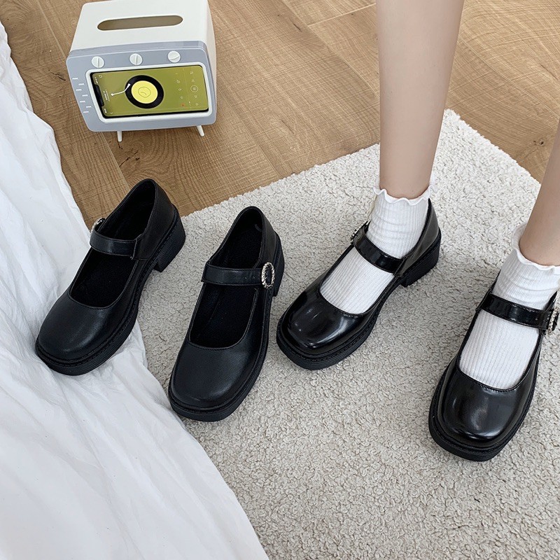 [Có sẵn+ảnh thật] Giày búp bê nữ ulzzang quai ngang đế cao 4cm mã 03 | BigBuy360 - bigbuy360.vn