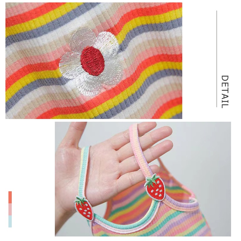 Áo Sát Nách Kẻ Sọc Đính Đôi Cánh Dễ Thương Cho Bé Gái Từ 1-6 Tuổi