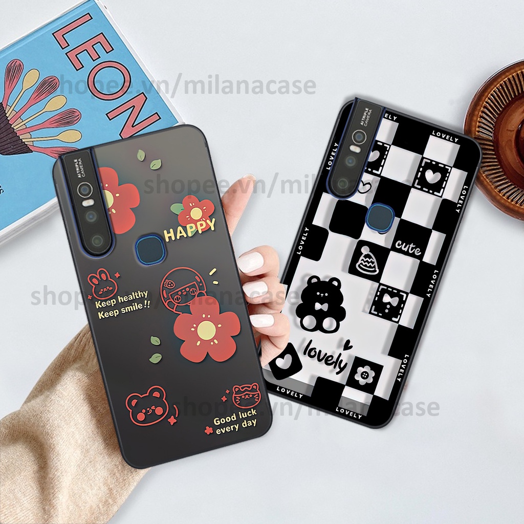 Ốp Vivo V15 / V15 Pro in hình caro trái tim siêu đẹp, siêu nét đầy phong cách cá tính