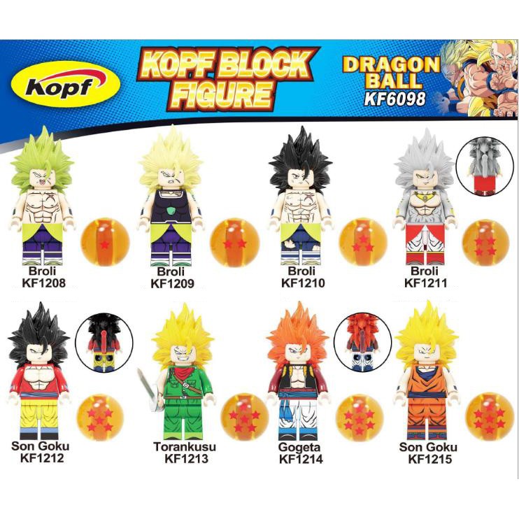Đồ chơi lắp ráp minifigure nhân vật Dragon ball KOPF KF6098
