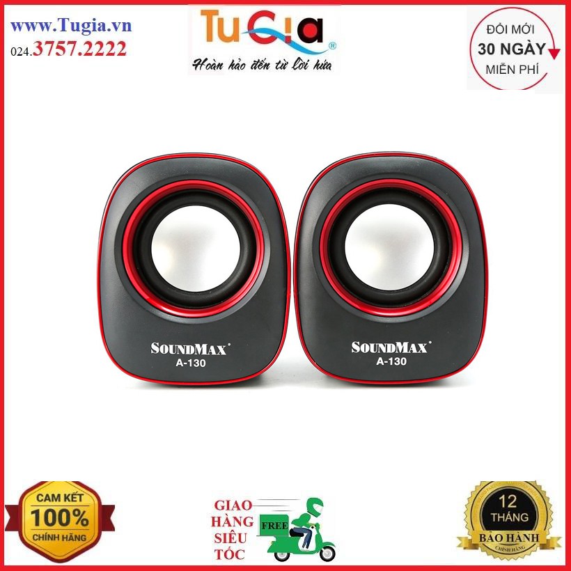 Loa máy tính SOUNDMAX A130 USB (2.0) 6W ( Xanh/ Đỏ) - (Hãng phân phối chính thức)