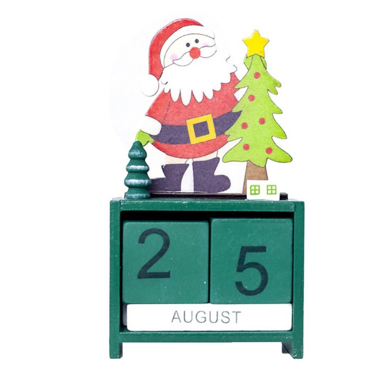 #cz Christmas Decorations Christmas Wooden Calendar Desktop Decorations