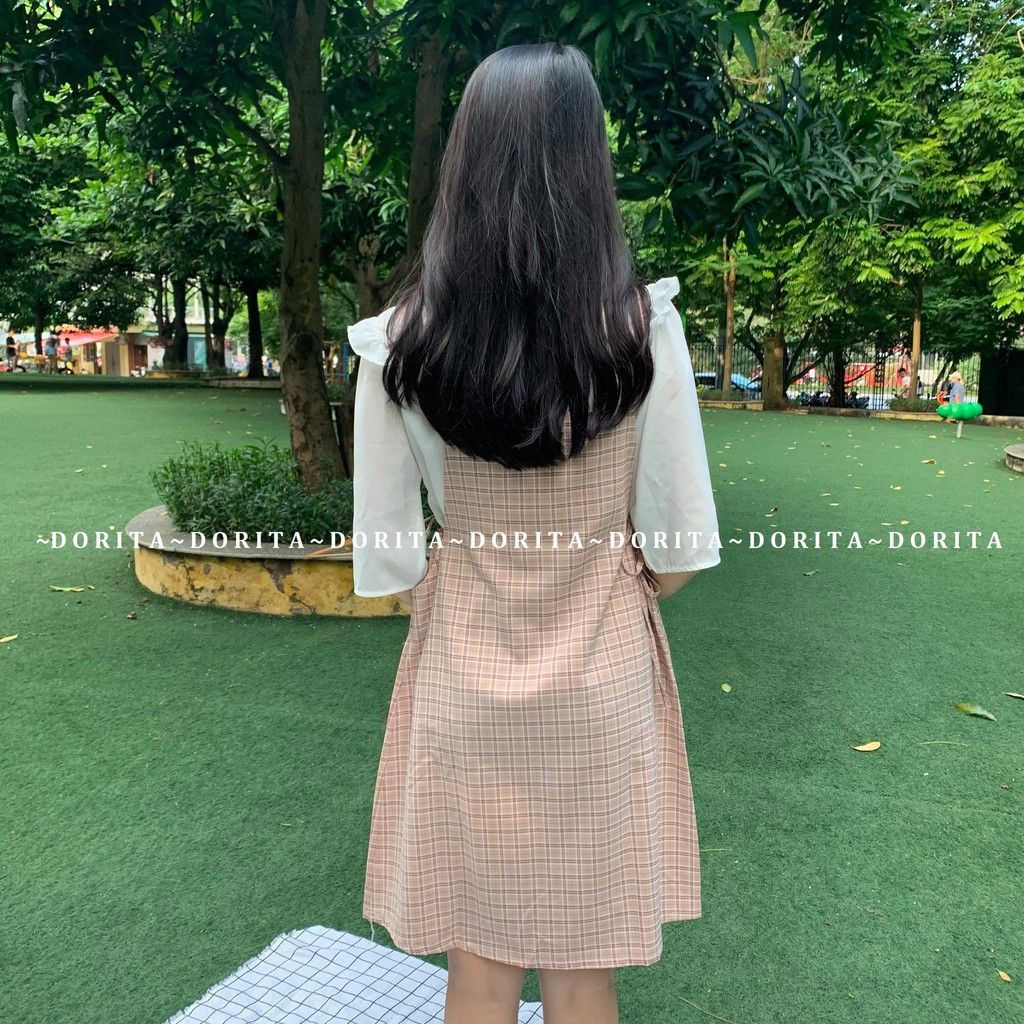 Set yếm dây + áo voan trắng tay lửng Ulzzang, Set yếm nữ - Dorita Boutique