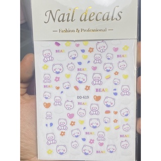 Sticker hoạt hình, gấu… dán móng