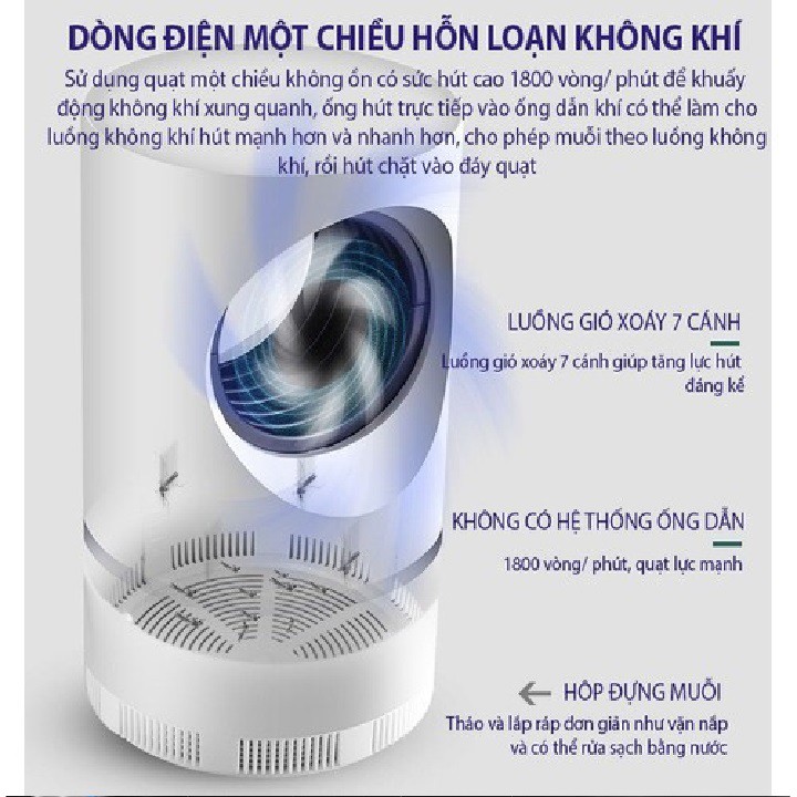 Đèn Bắt Muỗi Thông Minh Thu Hút Côn Trùng Bằng Tia UV