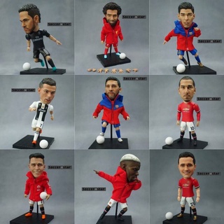 Mô hình nhân vật cầu thủ bóng đá Messi Ronaldo Ibrahimovic Suarez Neymar Rashford Salah Pogba độc đáo