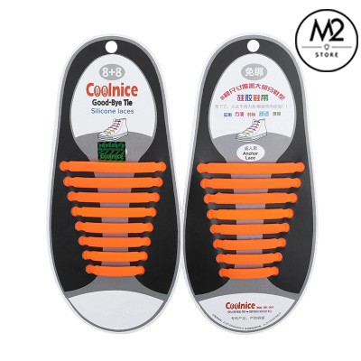 Dây giày cao su silicon đàn hồi buộc giày thông minh Goodmice Bộ 16 dây Chammart XIMO DGTM01