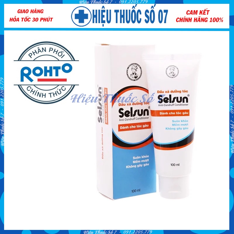 Dầu xả dưỡng tóc Selsun Anti-Dandruff Conditioner 100ml ngăn rụng tóc, phục hồi tóc bị hư tổn và dễ gẫy rụng tóc
