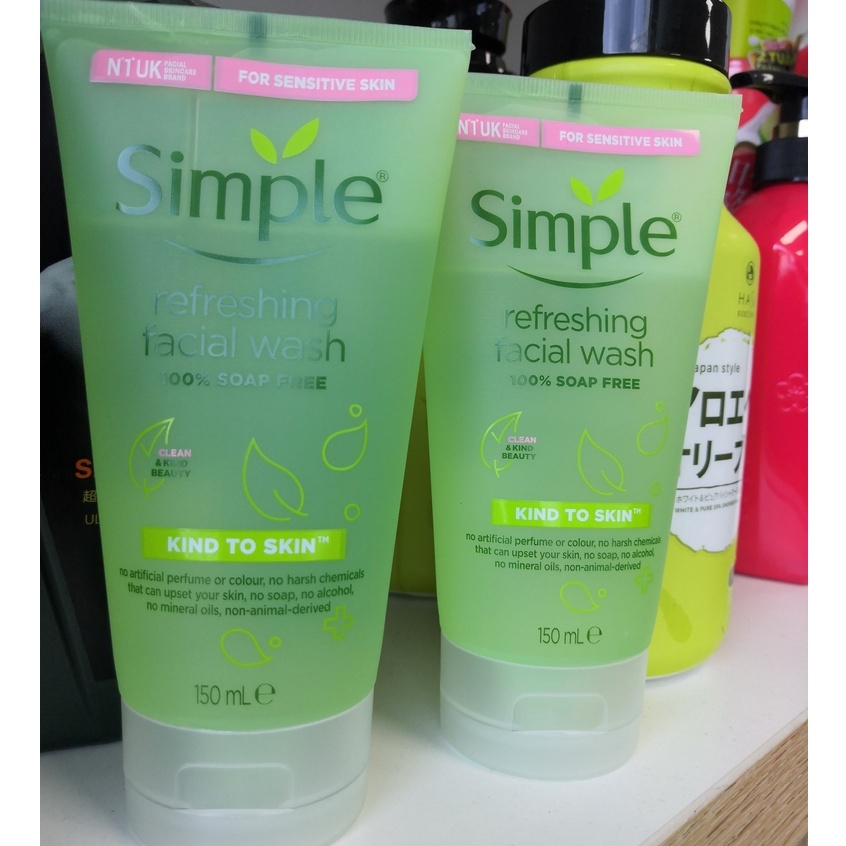 Gel rửa mặt Simple Kind To Skin Refreshing Facial Wash 150ml/Tuýp