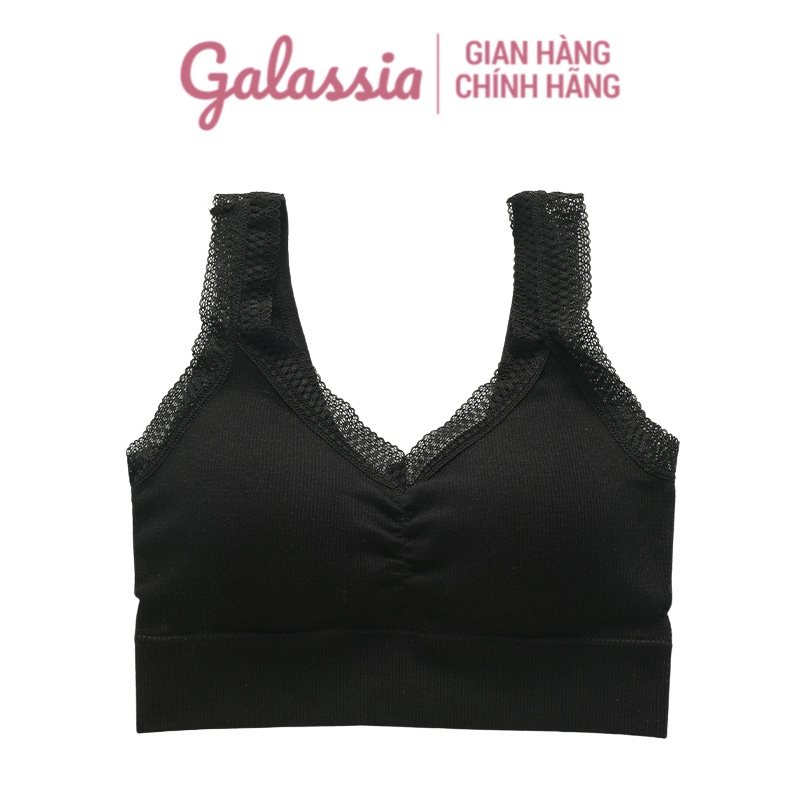 Áo bra nữ 2 dây croptop thể thao hở lưng tập gym không gọng dây đệm mỏng chính hãng Galassia