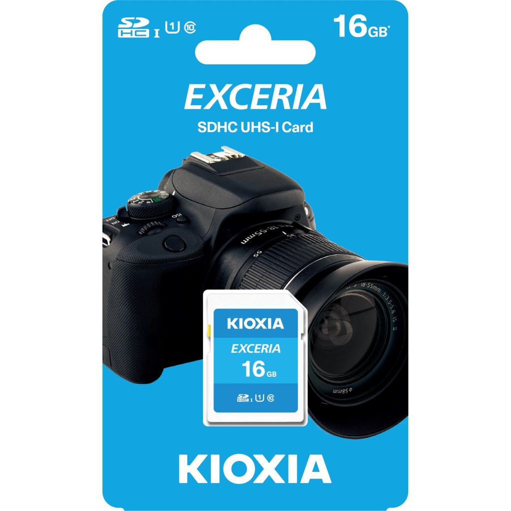 Thẻ nhớ Máy Ảnh SDXC Kioxia Exceria 16 / 32 / 64 / 128GB UHS-I U1 100MB/s (Xanh) - Formerly Toshiba Memory