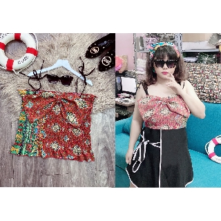 Áo 2 dây nơ thổ cẩm bigsize