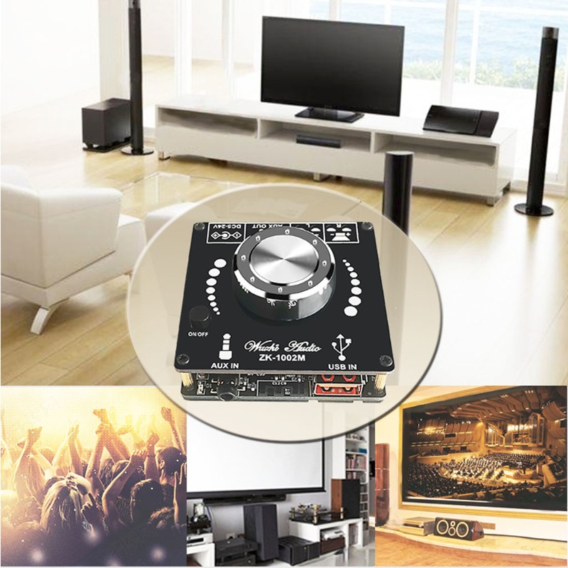Bảng Mạch Khuếch Đại Âm Thanh Bluetooth 5.0 Zk-1002M 100w + 100w Aux Usb