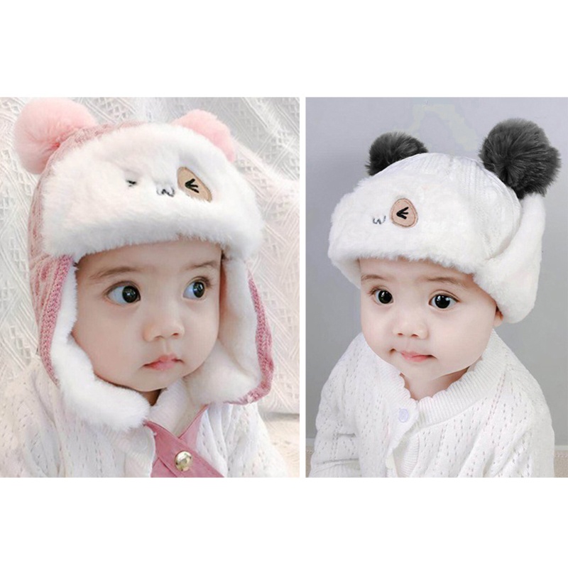 Nón Beanie Vải Cotton Mềm Dày Dặn Giữ Ấm Mùa Đông Cho Bé