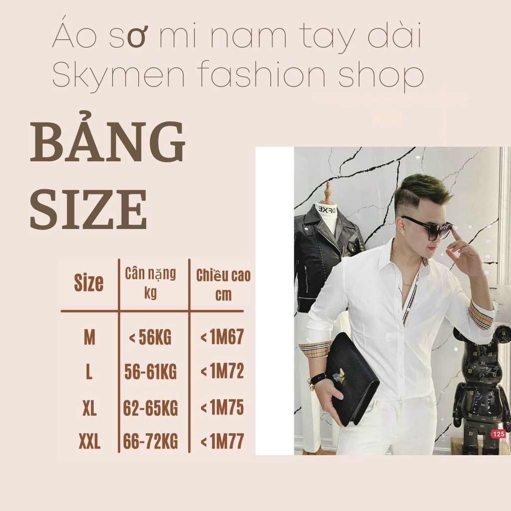 Áo sơ mi nam tay dài hàn quốc chất vải lụa xin cao cấp SM135