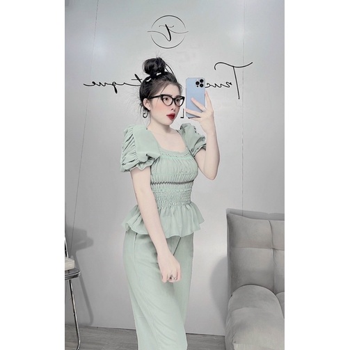 Set thêu viền có tay mặc nhà