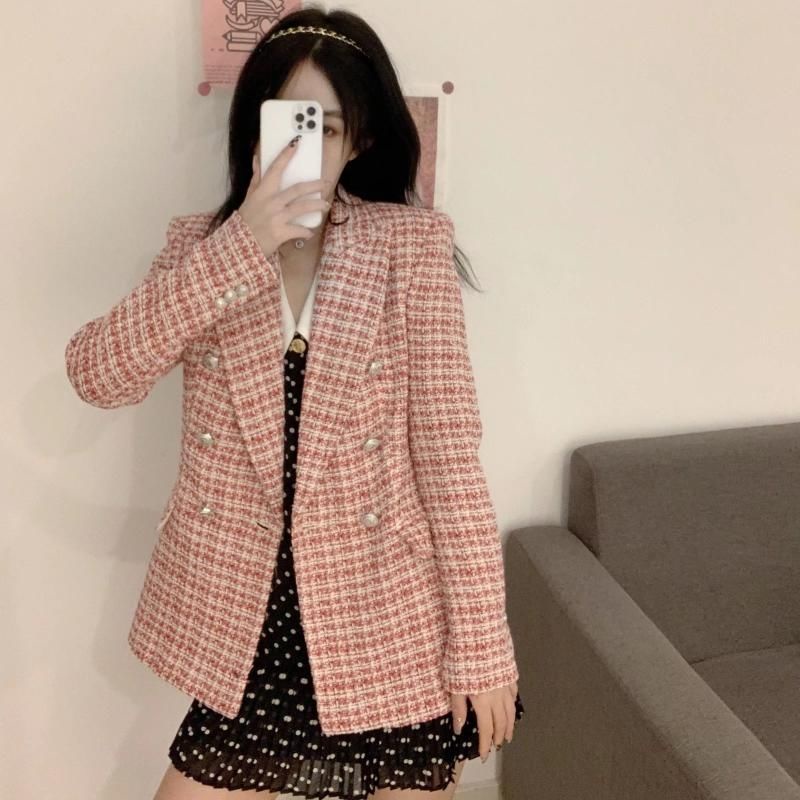 Áo Dạ , Áo Khóa Dạ Tweed Quảng Châu Dày Dặn Phong Cách Retro