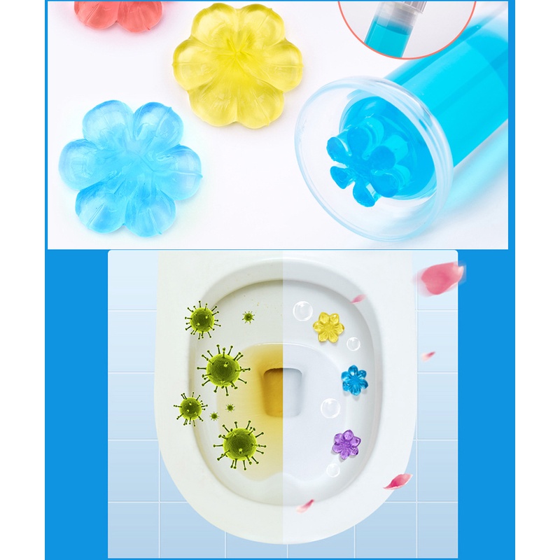 Gel Khử Mùi Bồn Cầu Gel Thơm Khử Trùng Bồn Cầu Hình Bông Hoa Dạng Thạch 5 Mùi Thơm Cho Toilet