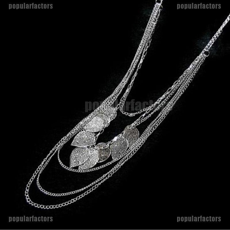 Dây Chuyền Nhiều Lớp Hình Chiếc Lá Phong Cách retro Thời Trang