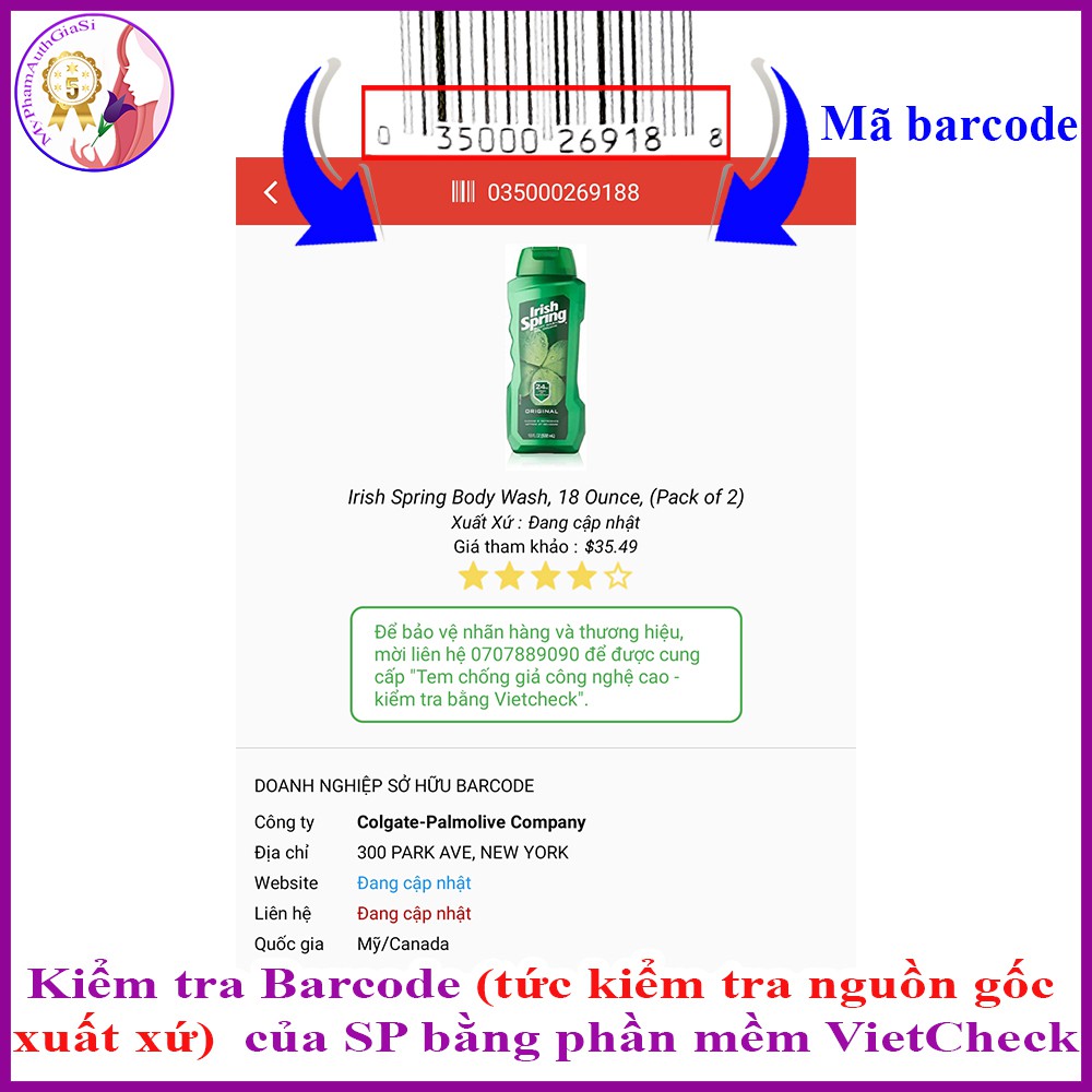 Sữa tắm Irish Spring cho nam loại sạch tế bào chết và khử mùi 532ml Mỹ