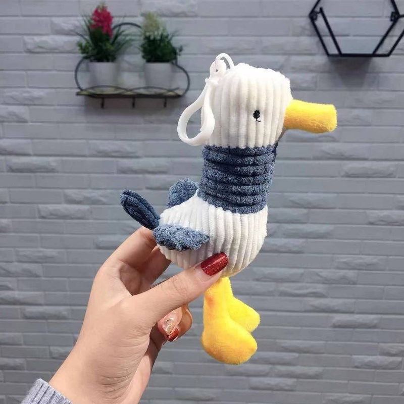 Chú vịt nhồi bông trang trí móc chìa khóa dễ thương