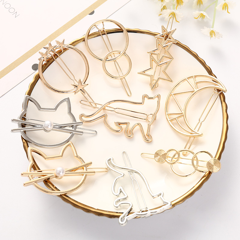 Kẹp Tóc Kim Loại Đính Ngọc Trai Xinh Xắn Cho Nữ