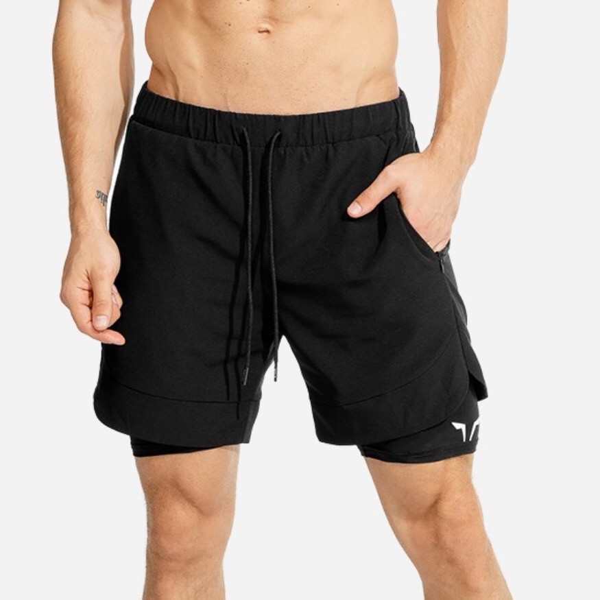 QUẦN TẬP GYM THỂ THAO NAM - QUẦN SHORT 2 LỚP