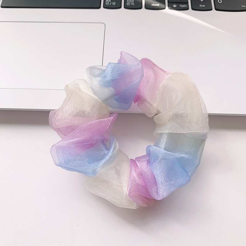 Dây Buộc Tóc Vải Lưới Organza Đơn Giản Nhiều Màu Sắc Cho Nữ