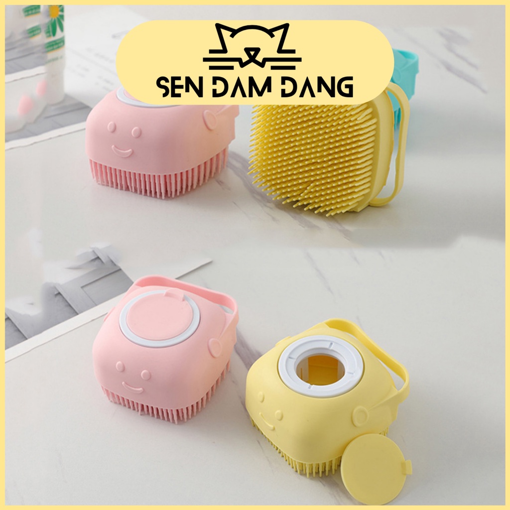 Bàn Chải Tắm Cho Cún Mèo Bằng Silicon Massage Mềm Mại