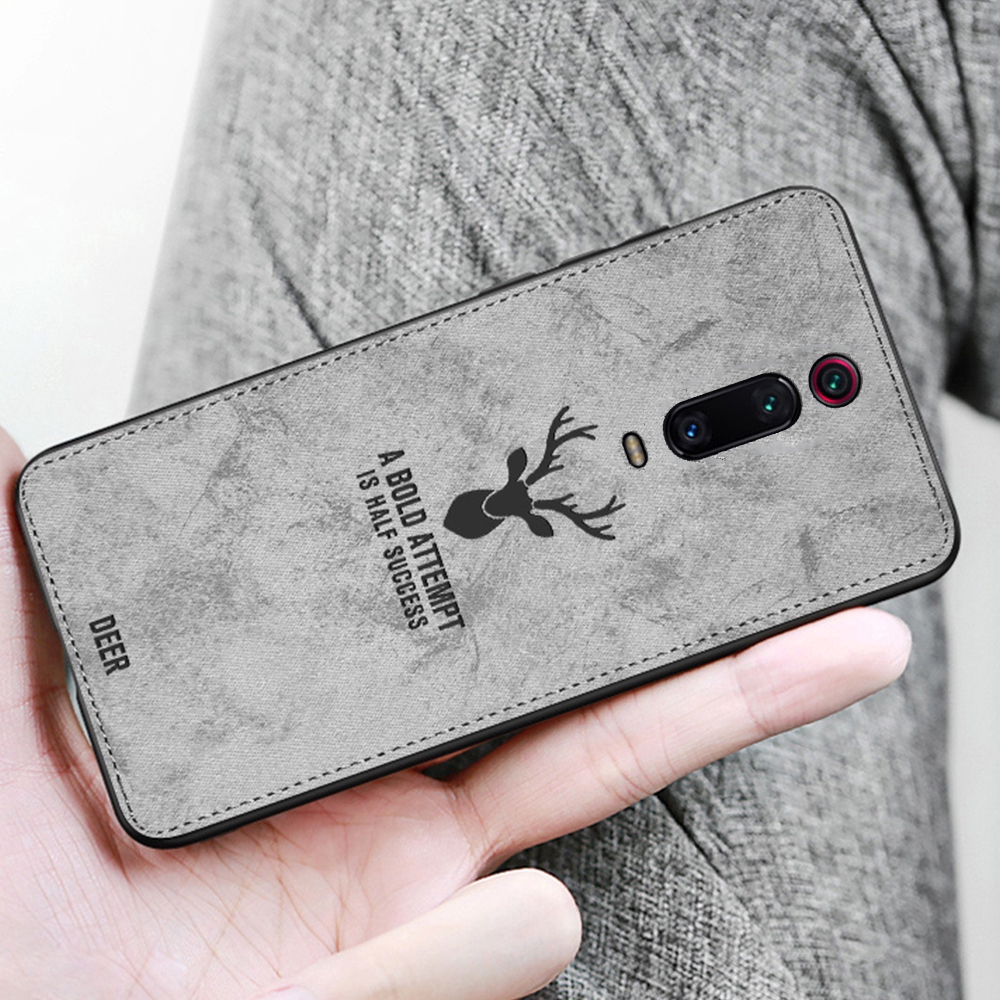 Xiaomi Poco X3 NFC Poco M3 Redmi K30 5G K20 Pro Mi 9T Pro Ốp lưng viền mềm phối vải hình hươu cho