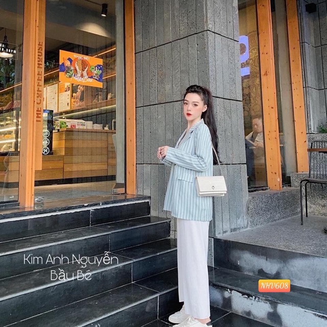 Áo Vest Nữ Kiểu Dáng Hàn Quốc Sọc Kẻ Nữ Tính
