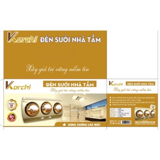 Đèn sưởi nhà tắm 3 bóng KORCHI chống loá mắt (BH 3 năm)