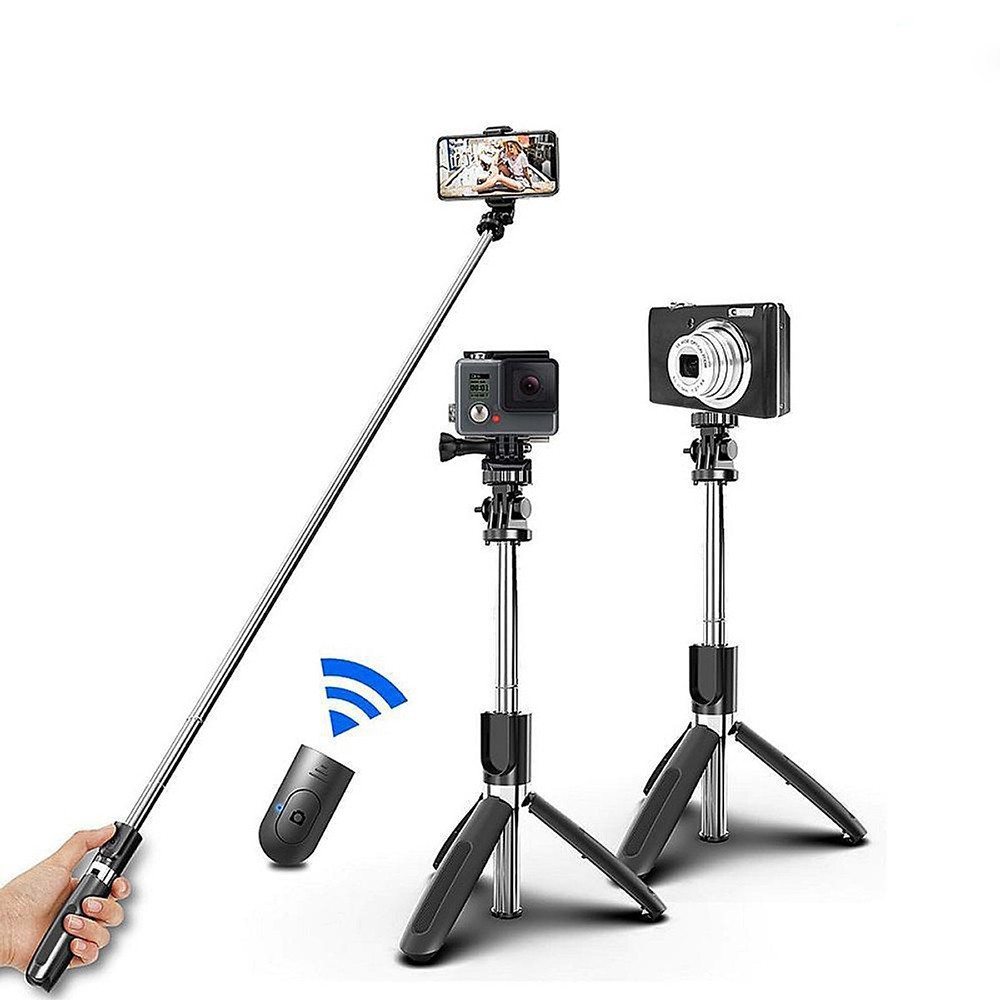▽♨Gậy chụp ảnh 3 chân, gậy tự sướng, tripod đa năng Selfiecom L02 chụp hình bằng remote Bluetoot | BigBuy360 - bigbuy360.vn