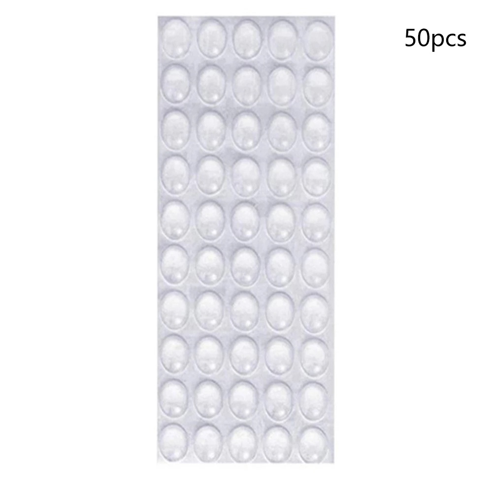 Set 50 Miếng Đệm Cao Su Silicone Hình Tròn Trong Suốt Chống Trượt Giảm Xóc Đa Ứng Dụng